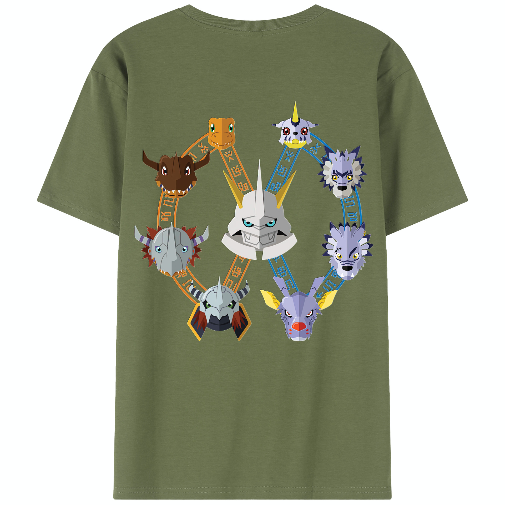 （画像用） Digimon デジタルモンスター/デジモン 綿100％半袖Tシャツ（背面プリント）